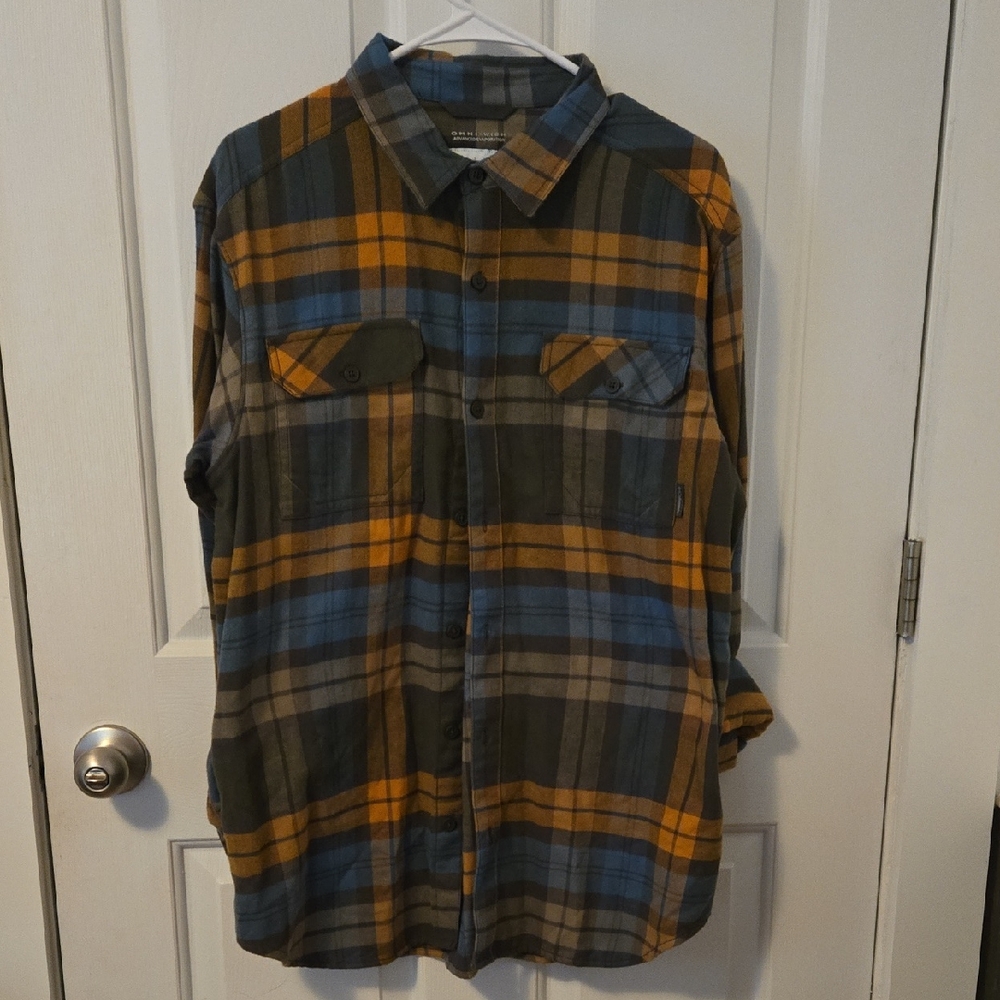 Mens M Columbia Multi-Color Plaid FLANNEL Shirt